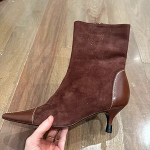 Chic Brown Suede Heeled Boots